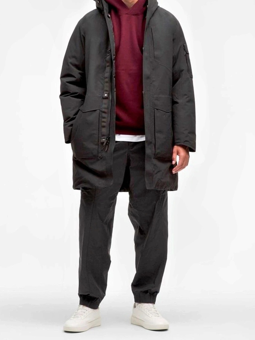 lululemon Storm Field Trench Coat Men's Black Performance Jacket Size Large